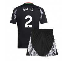 Arsenal William Saliba #2 Koszulka Wyjazdowa dzieci 2024-25 Krótki Rękaw (+ krótkie spodenki)